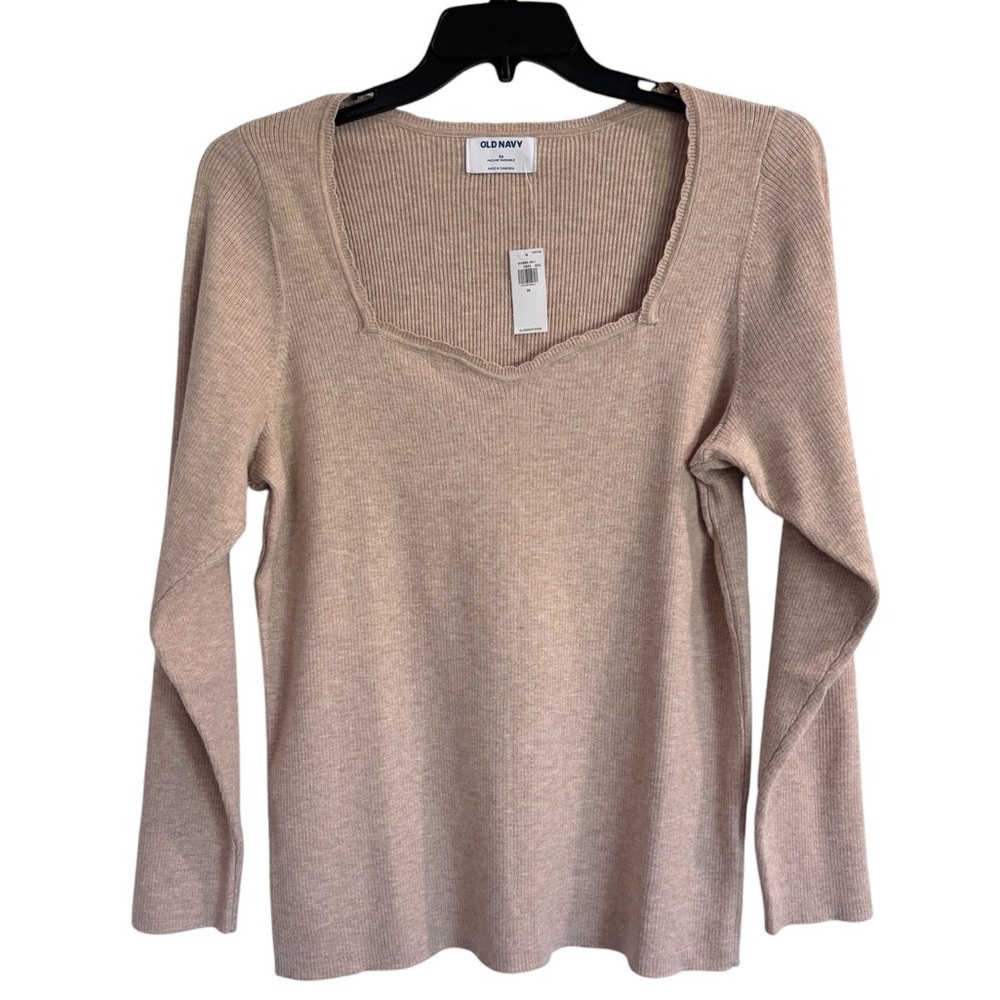 New Old Navy Long  Sleeve Ribbed Sweater Sweetheart Fit Oatmeal Women’s Size 3X